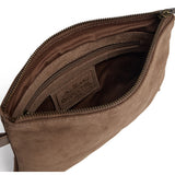 DEPECHE Bilbao suede clutch bag Clutch 342 Dark Mud