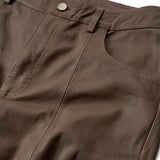Depeche leather wear Boa HW Wide Leather Pants Pants 020 Taupe