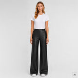 Depeche leather wear Boa HW Wide Leather Pants Pants 099 Black