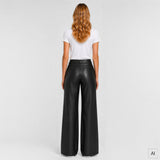 Depeche leather wear Boa HW Wide Leather Pants Pants 099 Black