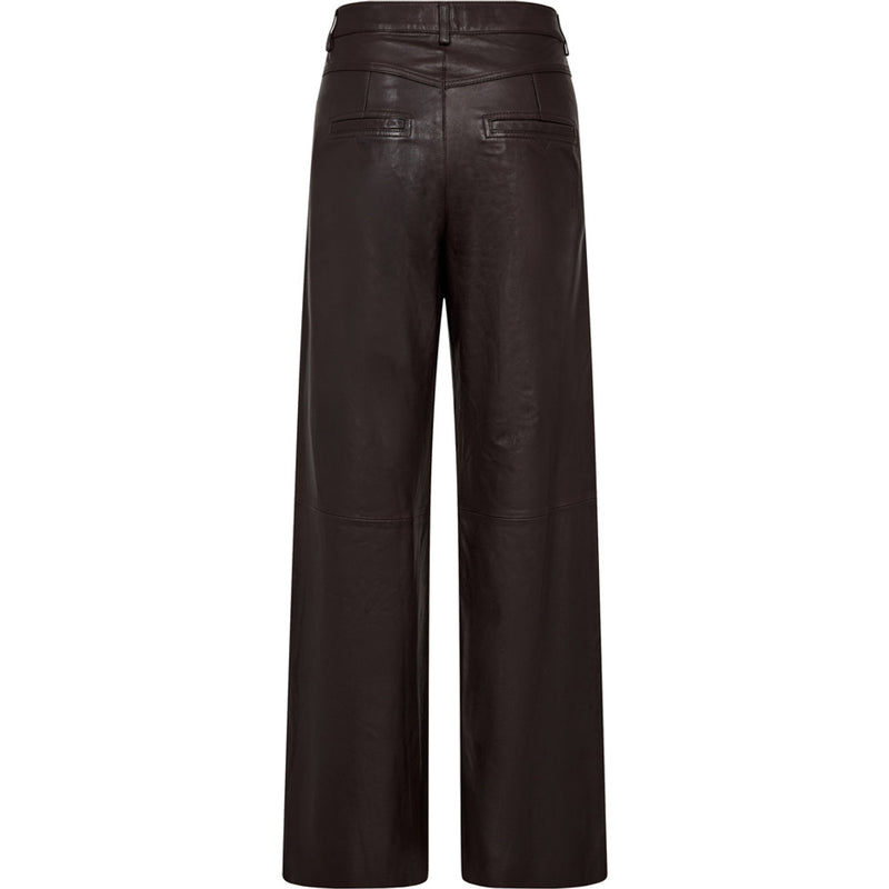 Depeche leather wear Boa leather pants - Wide leg (HW) Pants 008 Chocolate