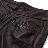 Depeche leather wear Boa leather pants - Wide leg (HW) Pants 008 Chocolate