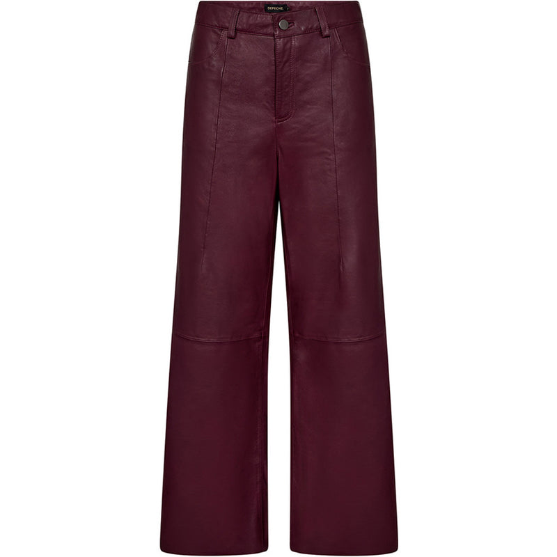 Depeche leather wear Boa leather pants - Wide leg (HW) Pants 279 Burgundy