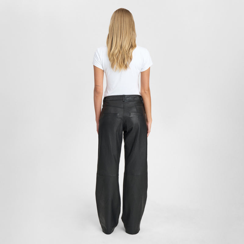 Depeche leather wear Boa leather pants - full length (HW) Pants 099 Black (Nero)
