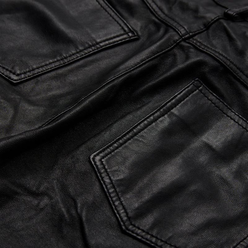 Depeche leather wear Boel barrel trousers in lamb leather Pants 099 Black (Nero)