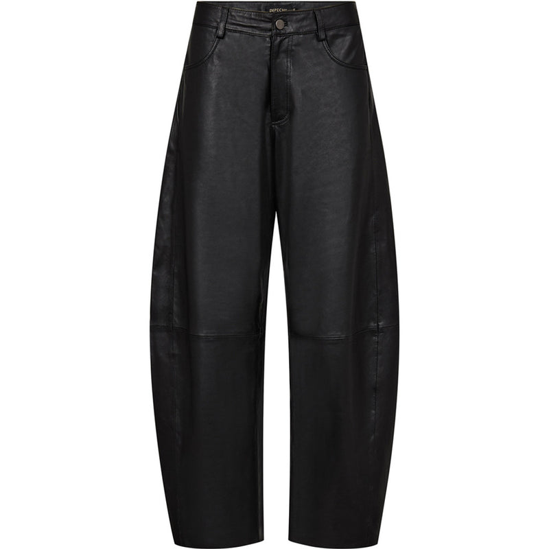 Depeche leather wear Boel barrel trousers in lamb leather Pants 099 Black (Nero)