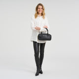 DEPECHE Boxy leather crossover bag Cross over 099 Black