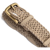 DEPECHE Braided leather belt with metal details Belts 202 Vanilla