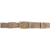DEPECHE Braided leather belt with metal details Belts 202 Vanilla