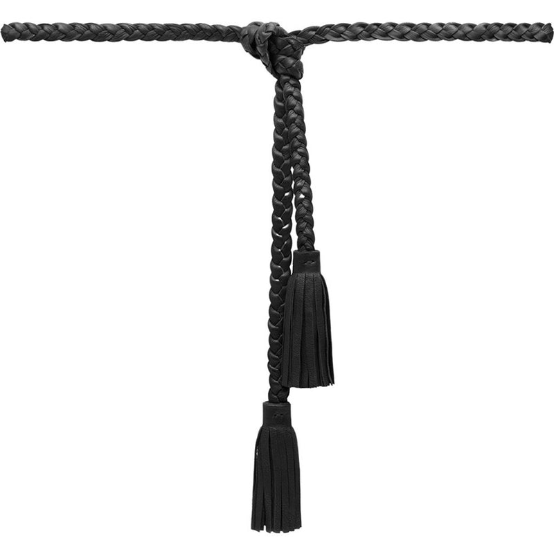 DEPECHE Braided tie belt in nice leather quality Belts 099 Black (Nero)