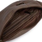 DEPECHE Bumbag in soft leather quality Bumbag 250 Dark Taupe