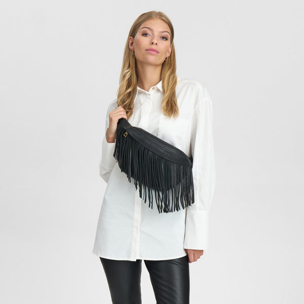 DEPECHE Bumbag with fringes Bumbag 099 Black (Nero)