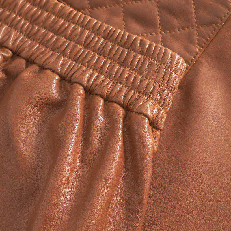 Depeche leather wear Camilla short leather skirt Skirts 005 Vintage cognac