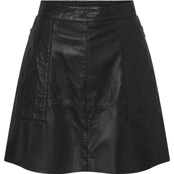 Depeche leather wear Camilla short leather skirt Skirts 099 Black (Nero)