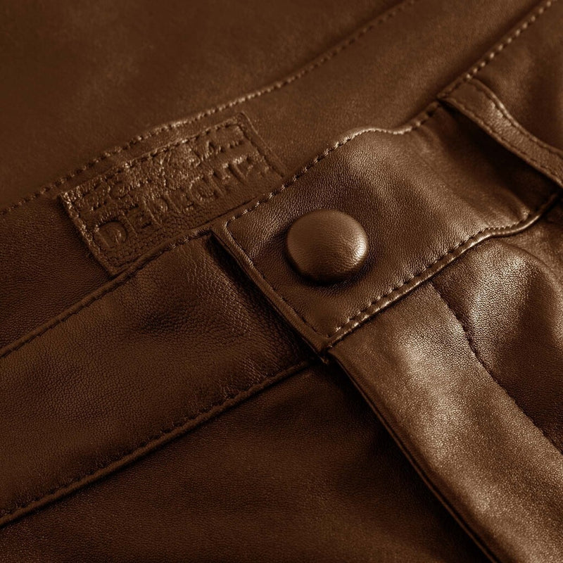 Depeche leather wear Caroline RW chino stretch leather pant Pants 008 Chocolate