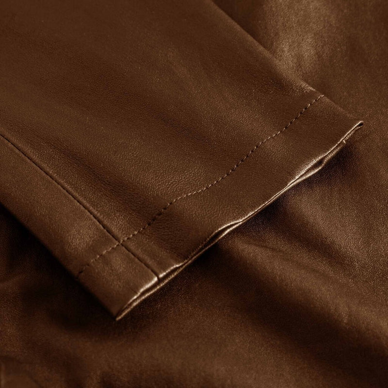Depeche leather wear Caroline RW chino stretch leather pant Pants 008 Chocolate