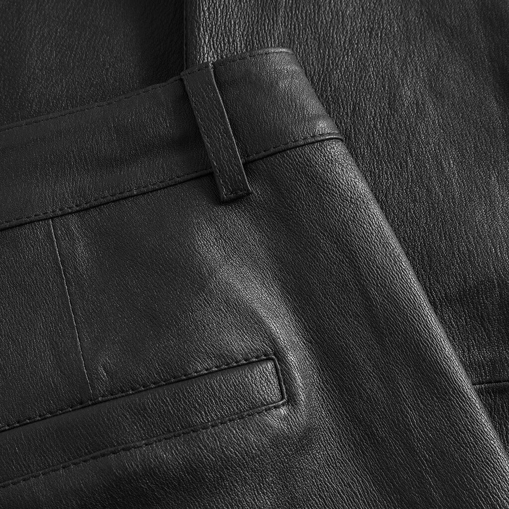 Mens stretch leather pants clearance