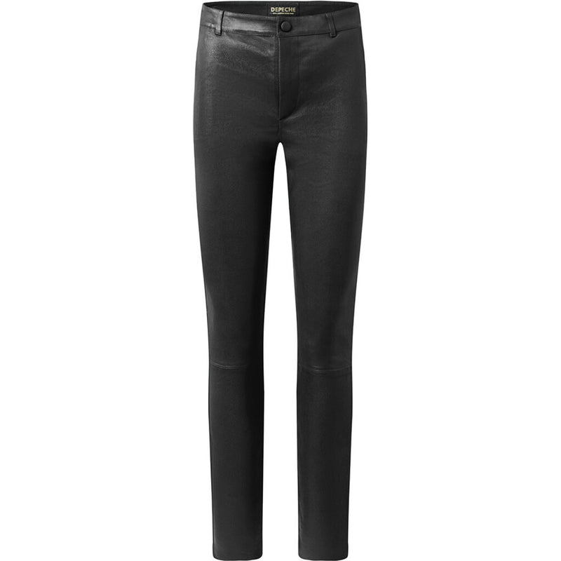 Caroline RW chino stretch leather pant 14256 Black (Nero)