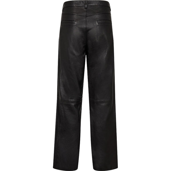 Depeche leather wear Cat leather pants with gold studs Pants 099 Black (Nero)