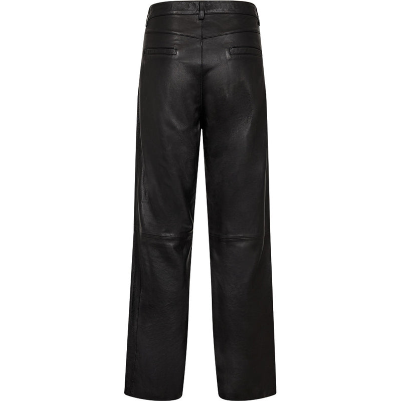 Depeche leather wear Cat leather pants with gold studs Pants 099 Black (Nero)