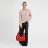 DEPECHE Classic calf leather shoulder bag Shoulderbag / Handbag 043 Red
