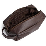 DEPECHE Classic cosmetic bag in soft leater Accessories 106 Coffee