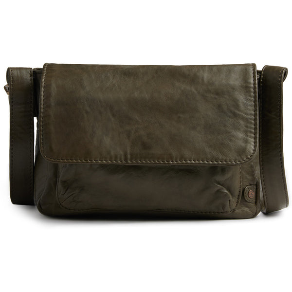 DEPECHE Classic crossover bag in soft and delicious leather quality Cross over 049 Army Green
