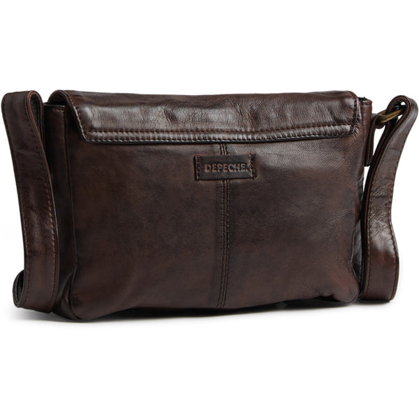 DEPECHE Classic crossover bag in soft and delicious leather quality Cross over 068 Winter brown