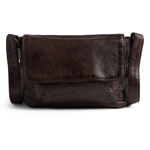 DEPECHE Classic crossover bag in soft and delicious leather quality Cross over 068 Winter brown