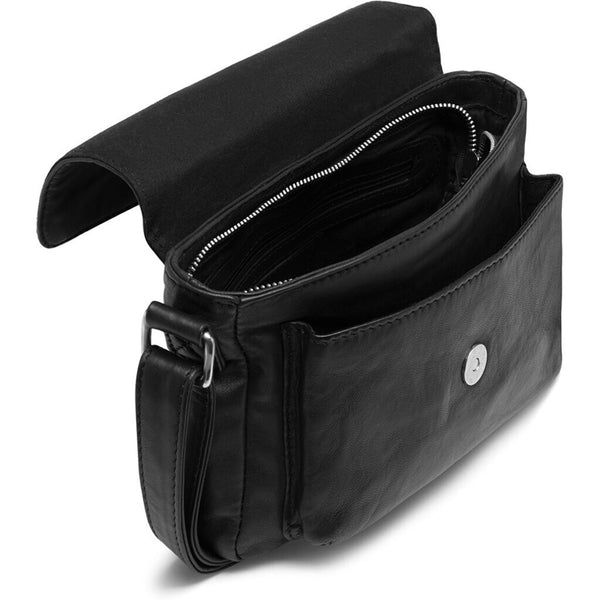 DEPECHE Classic crossover bag in soft and delicious leather quality Cross over 099 Black (Nero)