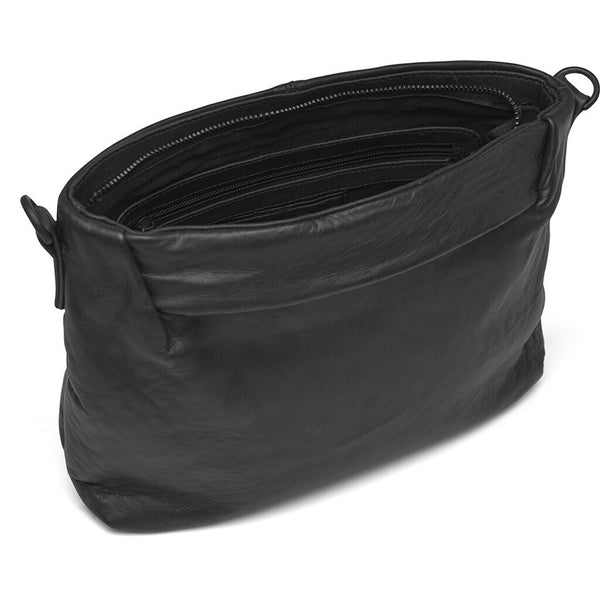 DEPECHE Classic crossover bag in soft leather quality Cross over 226 Black / Black