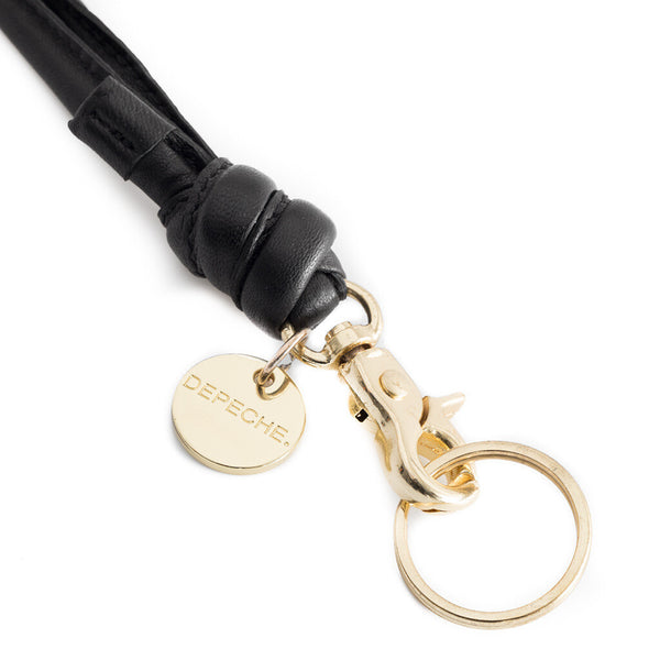 DEPECHE Classic keyhanger in soft leather Accessories 099 Black (Nero)