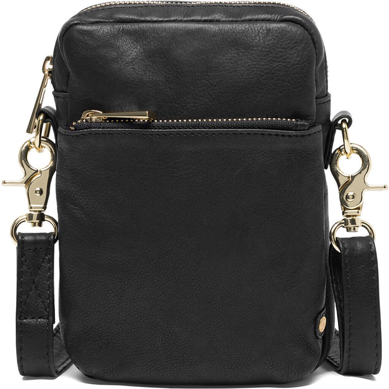 DEPECHE Classic mobile bag in soft leather quality Mobilebag 099 Black (Nero)