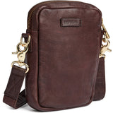 DEPECHE Classic mobile bag in soft leather quality Mobilebag 106 Coffee