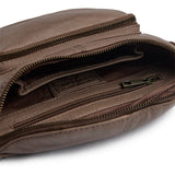 DEPECHE Classic must-have leather bumbag Bumbag 250 Dark Taupe