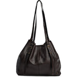 DEPECHE Classic shoulderbag with cool details Shoulderbag / Handbag 161 Dark brown