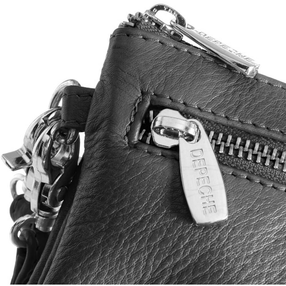 Classic small bag clutch in soft leather 6115 Black Nero DEPECHE