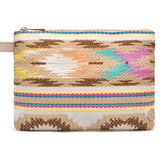 DEPECHE Clutch with beautiful print Clutch 011 Sand