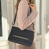 DEPECHE Clutch with chain detail Clutch 099 Black (Nero)