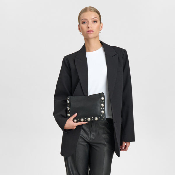 DEPECHE Clutch with studs Clutch 099 Black (Nero)