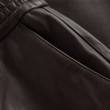 Depeche leather wear Cool Belle leather baggy pants Pants 008 Chocolate