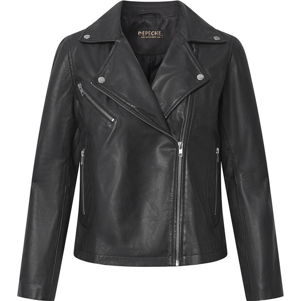 Depeche leather wear Cool Biker Leather Jacket Jackets 099 Black (Nero)
