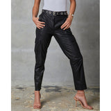 Depeche leather wear Cool Celest cargo leather pants Pants 099 Black (Nero)