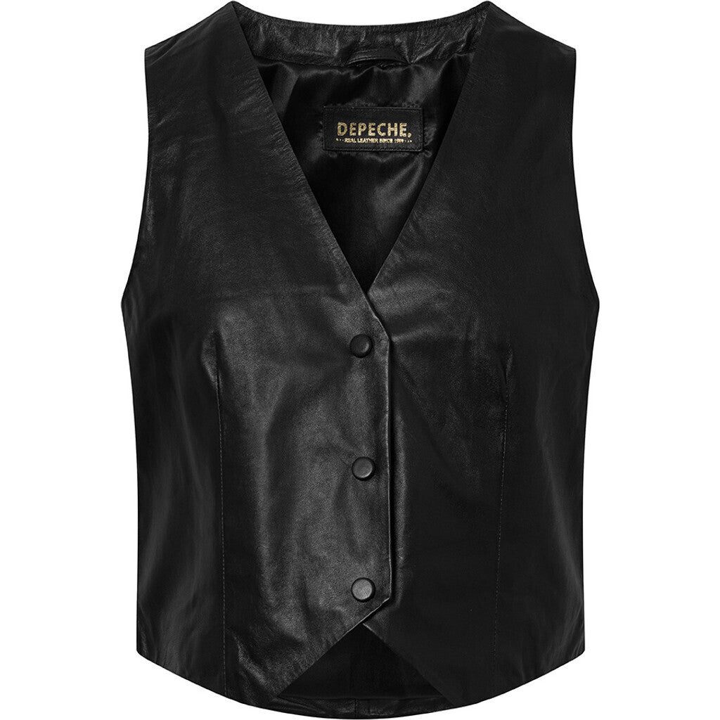 Cool Kate vest in delicious quality / 51154 - Black (Nero) – DEPECHE