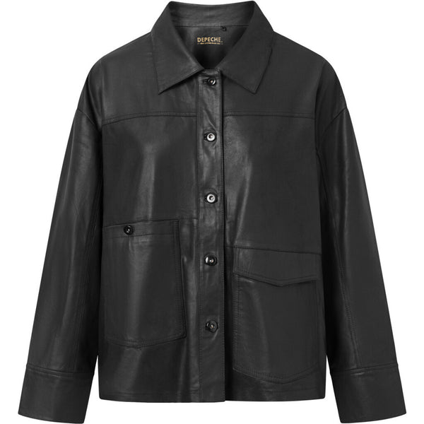 Depeche leather wear Cool Laura leather jacket in retro look Jackets 099 Black (Nero)