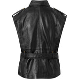 Depeche leather wear Cool Tess biker leather vest Vest 099 Black (Nero)