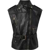 Depeche leather wear Cool Tess biker leather vest Vest 099 Black (Nero)