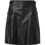 Depeche leather wear Cool a-shape fitting Drea leather skirt Skirts 099 Black (Nero)