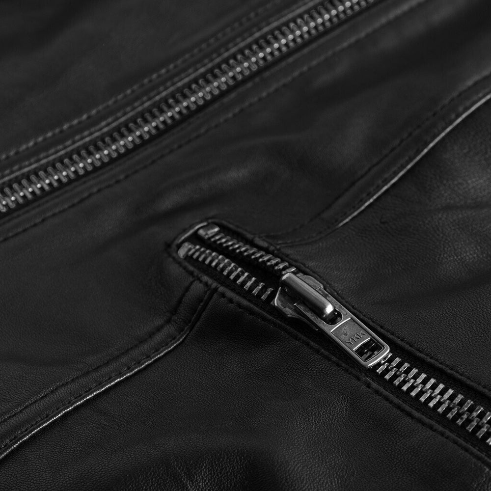 ジャケット・アウター Common divisor black leather jacket Jild Classical Single Piece Lambskin Leather Jacket Men - Everyday