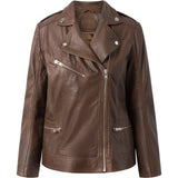 Depeche leather wear Cool and raw biker jacket in soft quality Jackets 186 Cacao